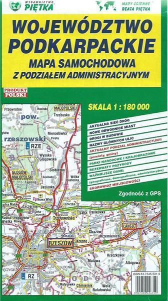 mapa samochodowa podkarpacia Woj. Podkarpackie Mapa Samochodowa Z Podziałem Administracyjnym 1 