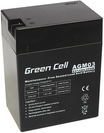 Green Cell Akumulator żelowy AGM 6V 14Ah (AGM03)