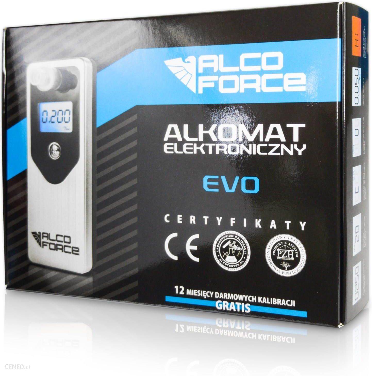 AlcoForce EVO elektrochemischer Atemalkoholtester - Silber + Etui
