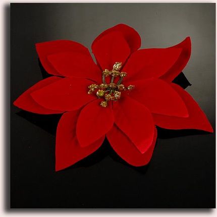 W419 Poinsecja Velvet - główka Red sztuczne kwiaty - główka w pąku