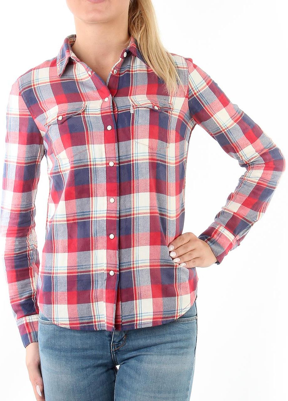 Levi's® Modern Western No Yoke "Santa Rosa Plaid/American Beauty"
