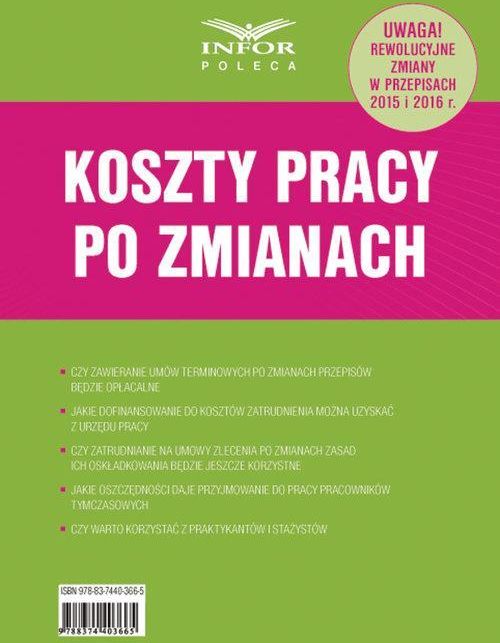 Książka Koszty Pracy Po Zmianach - Ceny I Opinie - Ceneo.pl