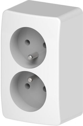 Elektro-Plast Gniazdo podwójne z uziemieniem 2x2p+z 16a 250v msf multimedia natynkowe białe 2000-34