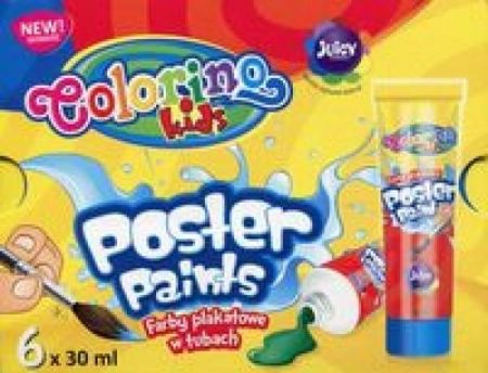 PATIO Farby plakatowe w tubach 30 ml 6 kolorów Colorino Kids