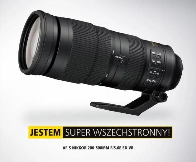 ニコン NIKON AF-S 200-500mm F5.6 E ED VR Nikon Nikkor AF-S 200–500 mm f/5.6E ED VR - Optyczne.pl
