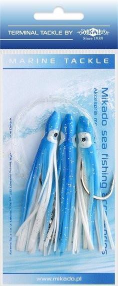 Mikado Octopus Rig Set - 3 Gummiköder In Rot/Blau-Weiß 8/10/12cm