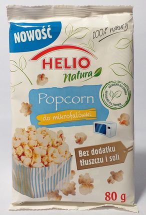 Popcorn do mikrofalówki Natura bez tłuszczu i soli 80g Helio
