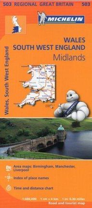 Wales, South West England, Midlands, 1:400 000