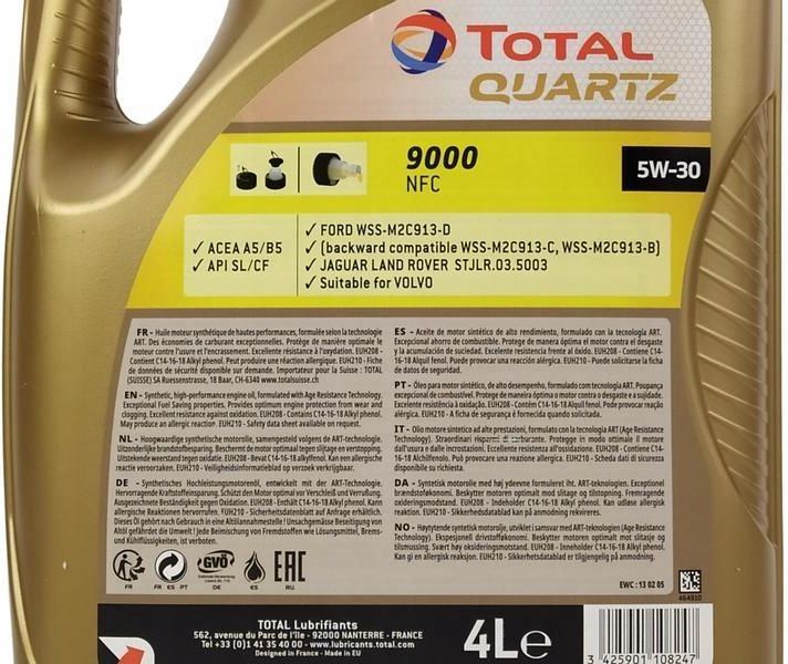 Total Quartz 9000 Future Nfc 5W30 4L - zdjęcie 1 Total Quartz 9000 Future Nfc 5W30 4L