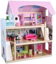 Ecotoys Drewniany domek dla lalek Rezydencja bajkowa (ZA-4110) - Domki dla lalek