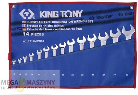 King Tony Zestaw kluczy płasko-oczkowych 1214MRN01