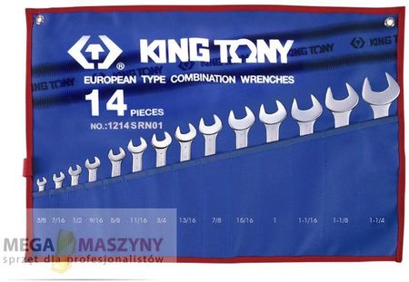 King Tony Zestaw kluczy płasko-oczkowych 1214SRN01