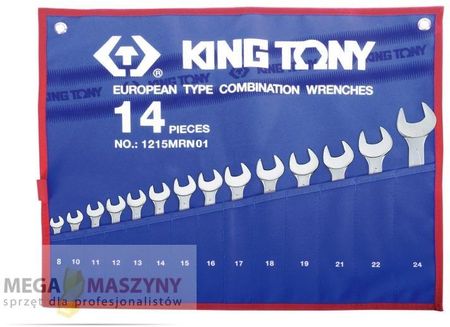 King Tony Zestaw kluczy płasko-oczkowych 1215MRN01