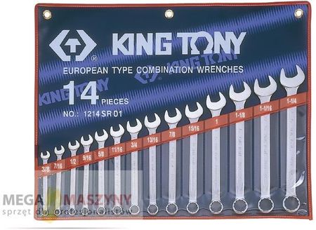 King Tony Zestaw kluczy płasko-oczkowych 1214SR01
