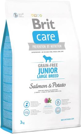 Brit Care Grain Free Junior Large Breed Salmon&Potato 3Kg