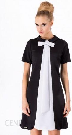 Czarna sukienka z białą kokardą - Ceny i opinie 