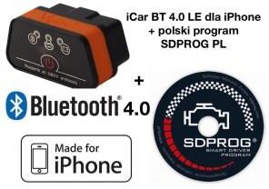 SDPROG Interfejs OBD2 iCar Bluetooth 4.0 LE iPhone + polski program diagnostyczny