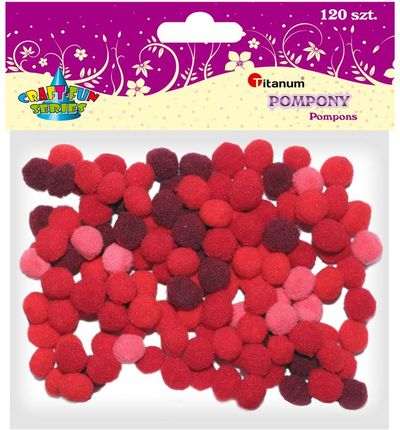 TITANUM Pompony dekoracyjne 10mm czerwone mix 83583732