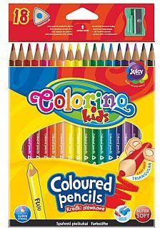 PATIO Kredki trójkątne 18 kolorów Colorino Kids z temperówką 83604392