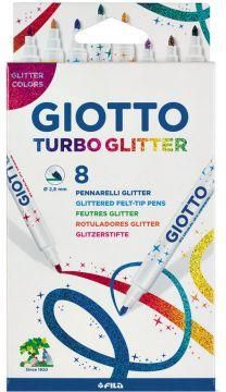 GIOTTO Flamastry 8 kolorów Turbo Glitter 83610916