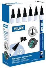 Zdjęcie MILAN Marker permanentny okragły czarny (12szt)  - Pobiedziska