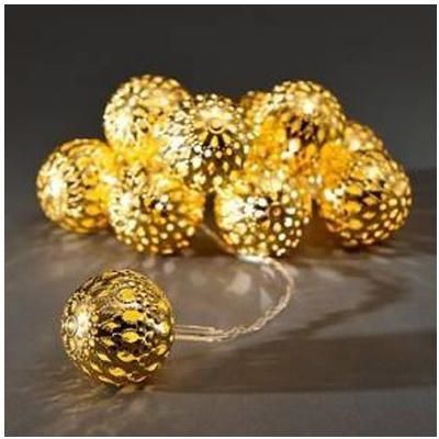 Konstsmide LED Metalowe kule 10 sztuk, złote 3157-803