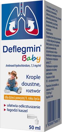Deflegmin Baby 7,5 mg/ml krople na kaszel dla dzieci 50ml