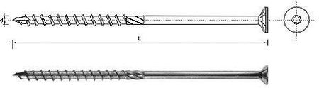 Pgb Wkręt Do Drewna Z Łbem Stożkowym Na Torx 8x180mm T40 (spks 8x180)