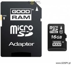 gospy.pl Karta pamięci micro SD/HC + Adapter SD MICRO SD 16GB - Pozostały sprzęt detektywistyczny