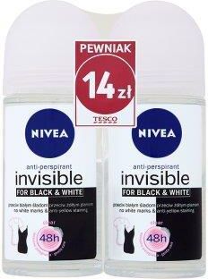 Nivea Invisible For Black White Clear 48H Antyperspirant Roll On Woman 2 x 50ml