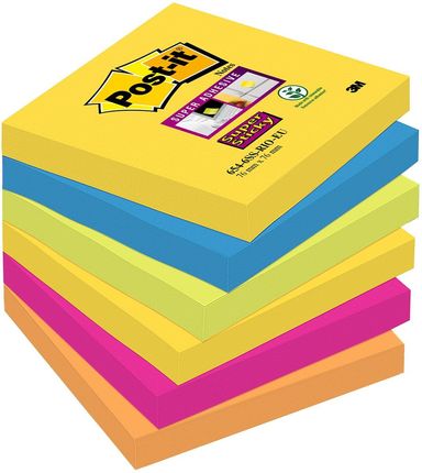 3M Post-It Bloczek samop. POST-IT Super sticky (654-6SS-RIO) 76x76mm 6x90 kart. paleta rio de janeiro 3M-70005250264