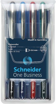 Schneider Pióro kulkowe One Business 0,6mm 4szt. miks kolorów SR183094