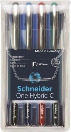 Schneider Pióro kulkowe ONE Hybrid C 0,5mm w etui 4 szt. miks kolorów SR183294