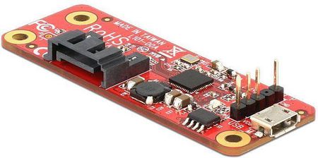 Delock Karta Raspberry Pi USB Micro B (F) / USB Pin Header  SATA 7 Pin (62626)