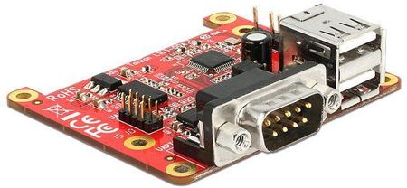 Delock Karta Raspberry Pi USB Micro Bf/USB Pin Header > 2x USB (Af) + 2x Serial (62649)