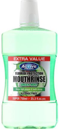 Beauty Formulas Active Oral Care Płyn do Płukania Ust Bezalkoholowy Green Mint z Fluorem 750ml