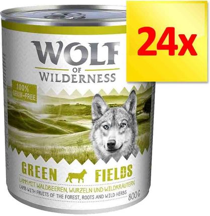 Wolf of Wilderness Green Fields Jagnięcina 24x800g