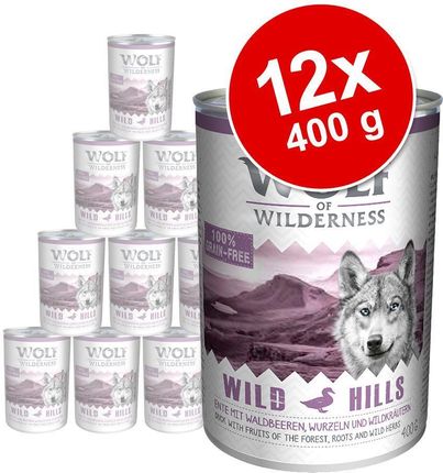 Wolf Of Wilderness Wild Hills Kaczka 12X400G