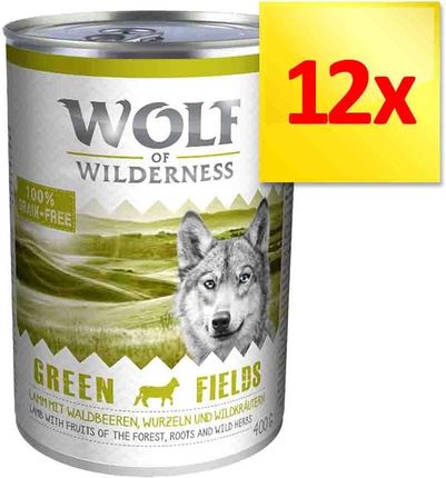 Wolf Of Wilderness Green Fields Jagnięcina 12X400G