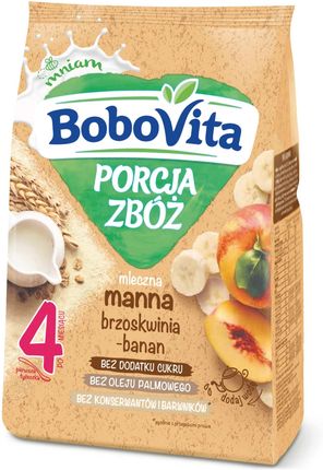 Bobovita Porcja Zbóż Kaszka Mleczna Manna Brzoskwinia Banan Po 4 Miesiącu 210G