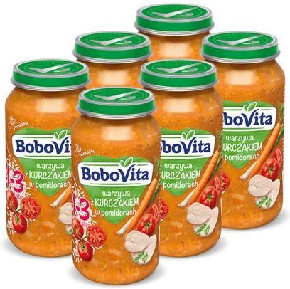 Bobovita Warzywa Z Kurczakiem W Pomidorach Po 12 Miesiącu 6X250G