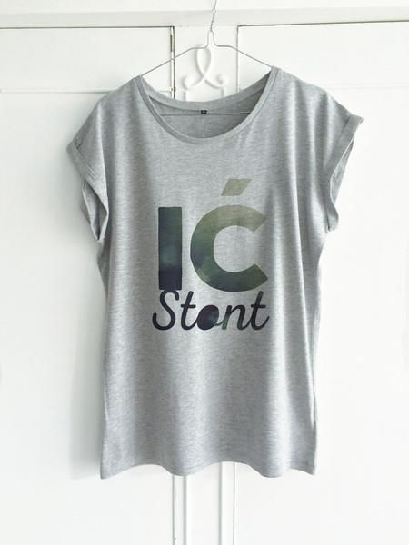 Ić Stont Szary Tshirt Damski - Ceny i opinie - Ceneo.pl