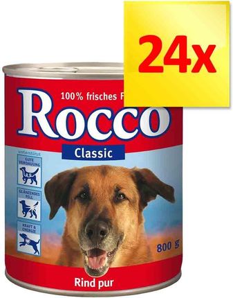 Rocco Classic Wołowina Z Sercami Drobiowymi 24X800G