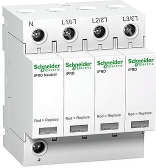 Schneider Electric Ogranicznik przepięć C 3P+N 65kA ze stykiem pomocniczym iPRD-65r-65kA-350V-3PN A9L65601