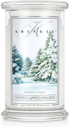 Kringle Candle Snow -Capped Fraser świeca zapachowa Kringle Candle  Pierwszy śnieg duży słoik 22oz 624g