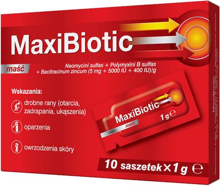 Maxibiotic Maść 10 sasz.