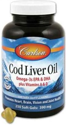 Carlson Laboratories Tran Norweski Cod Liver Oil 250 kaps.