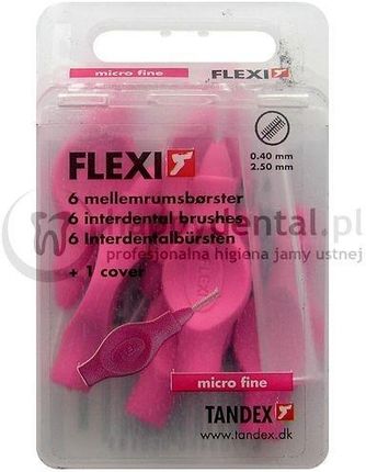 Tandex Flexi   0.40-2.5mm Różowe Szczoteczki Międzyzębowe Micro-Fine 6 szt. 