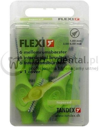Tandex Flexi   1.00-6.0mm Zielone Szczoteczki Międzyzębowe Stożkowe Tapered 6 szt.