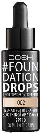 GOSH Foundation Drops Podkład nawilżająco - kojący 002 Ivory 30nl